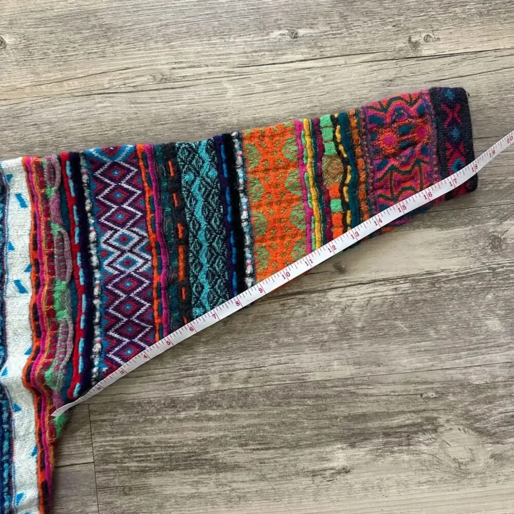 Vintage 90s Coogi 3D Multicolored Knit Sweater Size Small Hip-hop - Picture 6 of 6